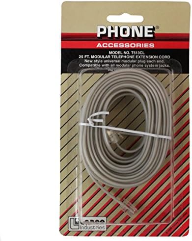 PHONE Accessories, 25 Foot Modular Telephone Extension Cord - Clear
