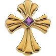 14K Yellow Gold Amethyst Cross Pendant