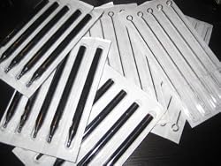 (25) COUNTS OF 9-MAGNUM PRE-STERILIZED TATTOO NEEDLES WITH (25) COUNTS OF MATCHING GRIPLESS TUBES