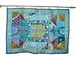 Vintage Sari Patchwork Wall Tapestry India Moti Beaded Tapestry Aqua Wall Hanging 60x40 Vintage Sari Patchwork Wall Tapestry India Moti Beaded Tapestry Aqua Wall Hanging 60x40