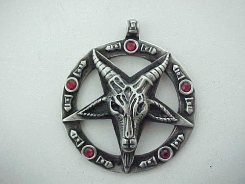 Click here to buy Large Pewter Evil Baphomet Goat's Head Pendant by Coolstuff4U.