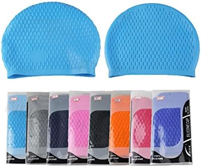 LIULEI Silicone Swimming Cap for Women Men Waterproof Professional Water Sports Swimming Hat Long Hair Swim Cap (Black)