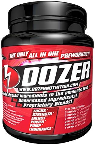 Dozer (Fruit Punch) All In One Preworkout Supplement with Creatine and Beta Alanine and More... / 30 servings