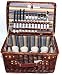 Kitchen & Housewares : 4 Person Hand Made Wicker Picnic Basket/Hamper Set