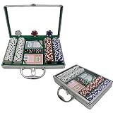 Trademark Poker 200 Dice Striped 11.5G Chips with Clear Cover Aluminum Case