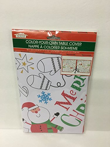 Kids Christmas Coloring Tablecloth Activity Kit Bundle Includes 1 each ...