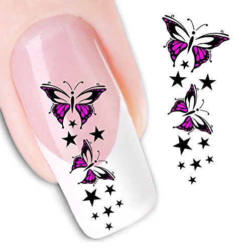 Nail Art Water Butterfly Water Nail Art Decal / Tattoo / Sticker