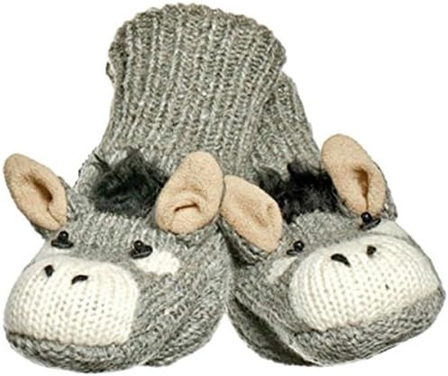 Knitwits Dwayne the Donkey Grey Unisex Mittens