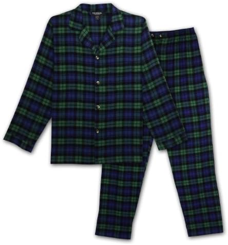 State O Maine Big and Tall Tartan Flannel Pajama (Green L-T)