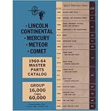 1960 1961 1962 1963 1964 LINCOLN MERCURY Parts Book by Lincoln