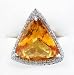 18k White Gold Citrine and Diamond Palmiero Jewellery Design Ring