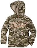 Carhartt Boys 2-7 Logo Fleece Zip Front Sweatshirt with Front Pockets, Green Camo, 4