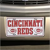 Cincinnati Reds White Metal License Plate