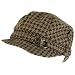 100% COTTON FOLDABLE NEWSBOY HOUNDSTOOTH CAP HAT BROWN - Small / Medium