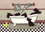 Scotties bathtub bath time print / Lynch