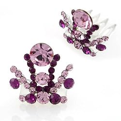 Crystalmood Girls LUX Purple Swarovski Crystal Mini Tiara Comb