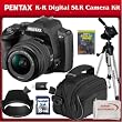 Pentax K-r Digital SLR Camera with 18-55mm Lens (Black) + SSE Accessory Package Including 8GB SDHC Memory Card, Jump Start Guide To SLR, Carrying Case, Full Size Tripod And SSE Cleaning Cloth