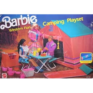 Barbie Western Fun Camping Playset w Sleeping Bag, Tent and More (1990 Arco Toys, Mattel) by 
