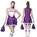 Anladia Varsity College Sports Cheerleader Uniform Costume Outfit Purple L US 10 12