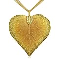 $19.99 - Heart Shaped 24K Overlay Leaf Pendant