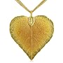 Heart Shaped 24K Gold Overlay Leaf Pendant on Multi Chain Necklace