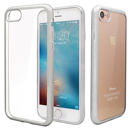 iPhone 7 Case,Thinkcase[Premium Flexible] Transparent Protective Soft TPU Frame,Ultra-Slim,Shock-Absorption Bumper,Anti-Scratch & Fingerprint & Oil Stain Back Cover For iPhone 7 4.7 Inch,Grey