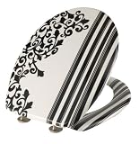 Wenko 17615100 Toilet Seat, Ornamento Nero, Duropla