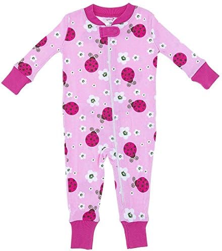 Agabang Ladybug Organic Cotton Sleeper for Baby Girls 6Months