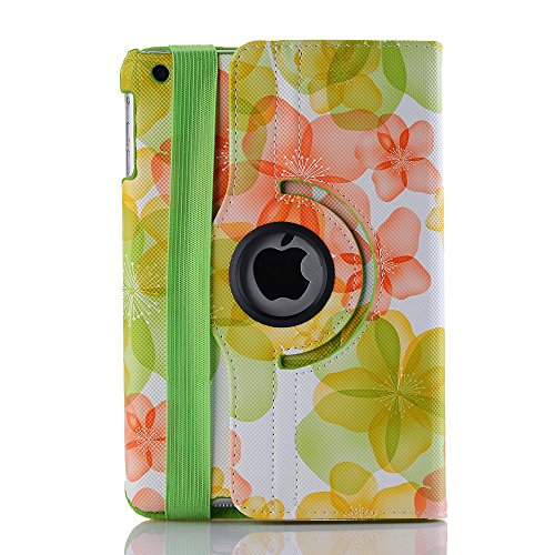 iPad mini Case - Nozza® iPad mini 3 / iPad mini 2 / iPad mini Case, 360 Degree Rotating Multi-Angle Stand Smart Cover with Auto Wake/Sleep Feature Flower Green