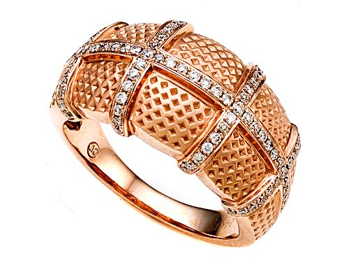 0.37 cttw Carlo Viani® Ring / Band in Rose Gold with Round Diamonds - 14kt Rose Gold