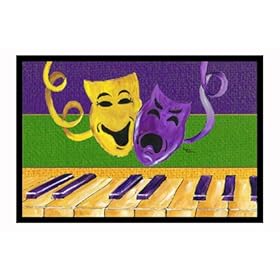  Mardi Gras Jazz Panio Jester Doormat 18x27