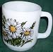 Glasbake Daisy Milk Glass Mug