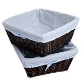 Burlington Baby Large Espresso Willow Basket Set with Liner, Blue