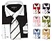 George's Mens Two-Tone Fashion Dress Shirts w/Matching Tie, Hanky & French Cuffs