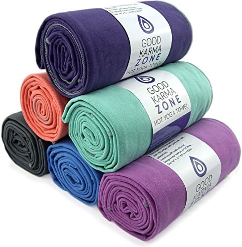 Bikram Hot Yoga Towel - Microfiber Non Slip Skidless Yoga Mat Towels for Yoga, Exercise, Fitness, Pilates