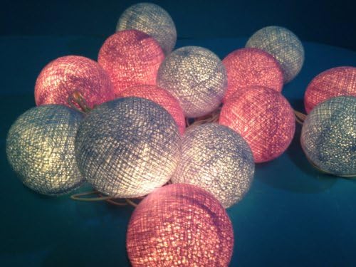 Mix Blue-purple Cotton Ball Patio Party String Lights (20/set)
