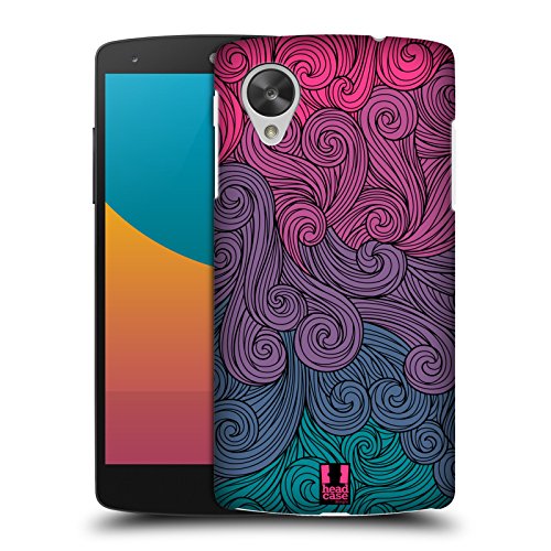 Head Case Designs Hot Pink to Teal Vivid Swirls Protective Snap-on Hard Back Case Cover for LG Google Nexus 5 D821