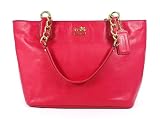 Coach Madison Leather Zip Tote Handbag 20466 Punch Pink