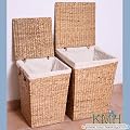 2er Set W�schek�rbe aus Wasserhyazinthe / W�schebox / W�schetruhe
