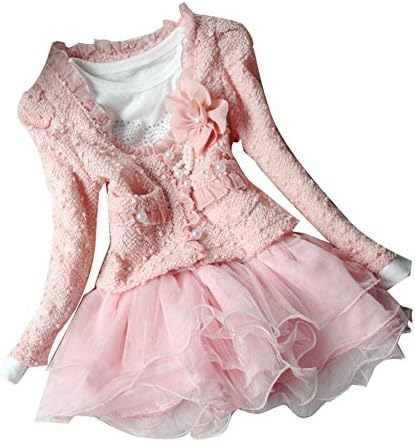 MAXGIRL Baby Girls 2 Piece Cardigan Clothes Kids TuTu Dress Outfit Clothing 1/2Y Pink