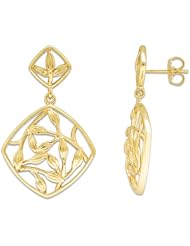 Leafy Branch Earrings in 14K Yellow Gold