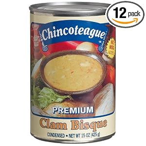 Chincoteague Seafood Clam Bisque, 15-Ounce Cans (Pack of 12) by Chincoteague Seafood