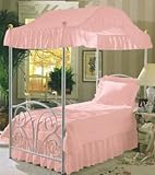 Pink Twin Size Canopy Bed Top Fabric