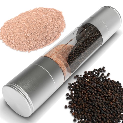 Product Stop Salt and Pepper Grinder Set 2 in 1 Stainless Steel Model