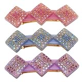 France Luxe Three Diamond Barrette with Swarovski Crystals