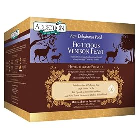 Addiction Raw Dehydrated Grain-Free Dog Food, Fig'licious Venison Feast, 8lbs by Addiction Pet Foods