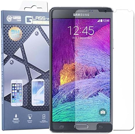 Note 4 Glass Screen Protector, WISECASE Armor Samsung Galaxy Note 4 HD Clear Premium strength scratch proof HD Clear Ballistic Glass Screen Protector