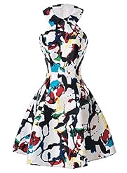 Strapless Spandex Cocktail Vintage General Print Halter Evening Dress/Prom Dress/Party Dress 