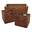 Espresso Wire Rattan Baskets 3-pk.