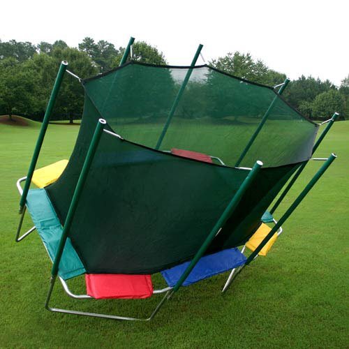 9 x 14 ft. Rectagon Trampoline with Enclosure Pad Color: Green